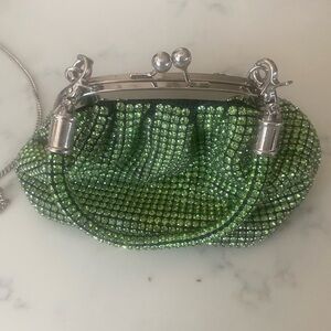 Sparkling Green Crystal Wristlet